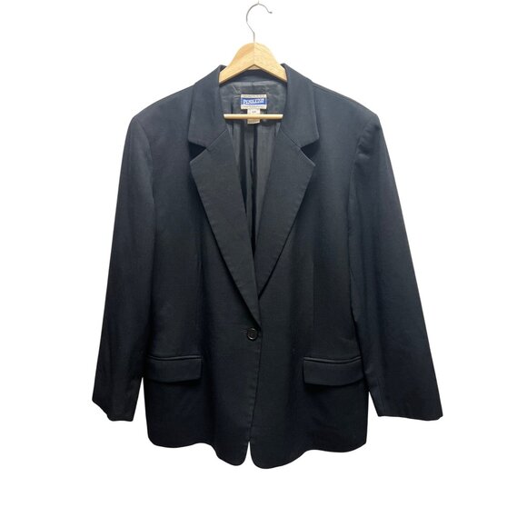 Pendleton Vintage 90's Black Wool Classic Tailored Blazer - Picture 2 of 7